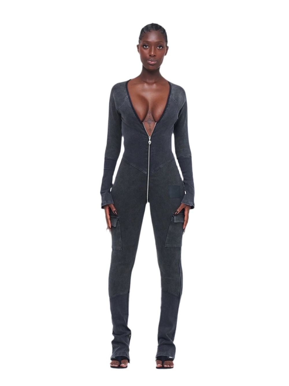 Tordrobes SLEEVED SKULL UZIP JUMPSUIT